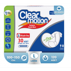 Clear Motion Belbantlı Hasta Bezi L-Large Beden 120 Adet
