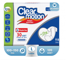 Clear Motion Belbantlı Hasta Bezi L-Large Beden 120 Adet