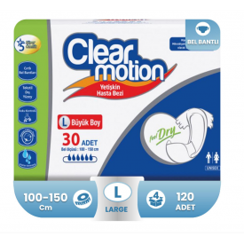 Clear Motion Belbantlı Hasta Bezi L-Large Beden 120 Adet
