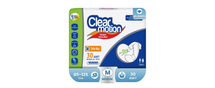 Clear Motion Belbantlı Hasta Bezi M-Medium Beden 30 Adet