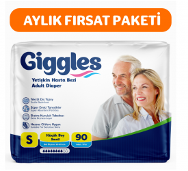 Giggles Yetişkin Bel Bağlamalı Hasta Bezi Small 30'lu 3 Paket 90 Adet