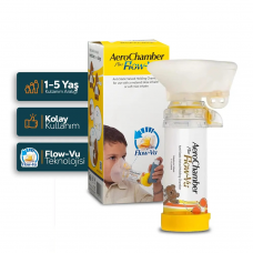AeroChamber Plus Flow-Vu Sarı 1- 5 Yaş AeroChamber Plus Flow-Vu Sarı 1- 5 Yaş