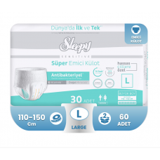 Sleepy Sensitive Antibakteriyel Süper Emici Külot L-Large Beden 60 Adet