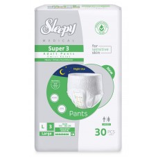 Sleepy Super 3 Large – Yüksek Emici Külot Yetişkin Bezi 30'lu 2 Paket - 2400 ml