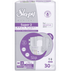 Sleepy Super 2 Medium – Yüksek Emici Belbantlı Yetişkin Bezi 30'lu 2 Paket - 2600 ml