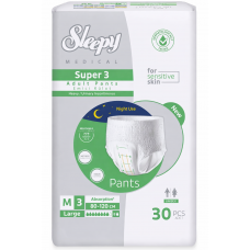 Sleepy Super 3 Medium – Yüksek Emici Külot Yetişkin Bezi 30'lu 2 Paket - 2400 ml