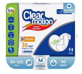 Clear Motion Belbantlı Hasta Bezi M-Medium Beden 90 Adet