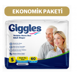 Giggles Yetişkin Bel Bağlamalı Hasta Bezi Small 30'lu 2 Paket 60 Adet