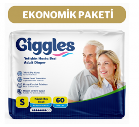 Giggles Yetişkin Bel Bağlamalı Hasta Bezi Small 30'lu 2 Paket 60 Adet