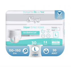 Sleepy Sensitive Antibakteriyel Süper Emici Külot L-Large Beden 30 Adet
