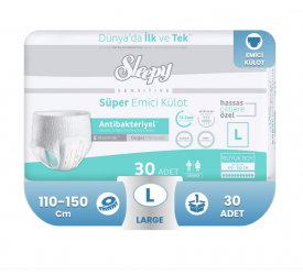 Sleepy Sensitive Antibakteriyel Süper Emici Külot L-Large Beden 30 Adet